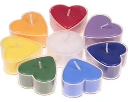 Hartvormige geurkaarsjes stearine chakra (4x2 cm) - Fair Trade