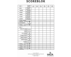 Scoreblok Yahtzee - 250 vel