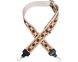 VIQRI - Tashengsel -Schouderband - Kwaliteit - Brede Schouderriem - Tassen riem - Bag strap tassenriem - Marron - Beige - Festival - Bagstrap verstelbaar - Bag Strap - Argent - 130 cm