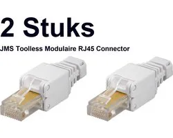 2x JMS Toolless Modulaire RJ45 Connector Cat6 (ook geschikt voor cat5, set van 2)