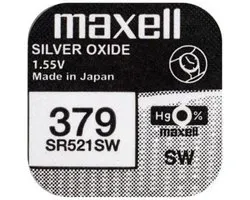 MAXELL 379 / SR521SW Pile de montre à pile bouton en oxyde d'argent 2 (deux) pièces