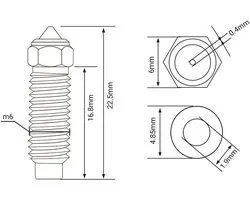 Size Nozzles voor ELEGOO Neptune 4 Plus/4Max 3D Printer, Messing Hotend Nozzles 0.2/0.4/0.6/0.8/1.0mm, M6 Draad Hoge Temperatuur Gerichte Slijtvaste Nozzle Reinigingsset (0.2mm)