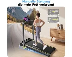 Walking Pad - Loopband voor Thuis - Wandelband met Helling - 3-in-1 Inklapbare Loopband - 2.5 PK Stille Motor - Belastbaar tot 140 kg - Bureau Loopband - Met Afstandsbediening & App - Fitness - Wandelen & Hardlopen - Compact - Zwart