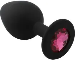 Banoch - Buttplug Penumbra Hot Pink Medium - Siliconen buttplug Zwart - kristal - Roze
