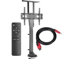 Maclean - Support TV - Pied électrique - 37''-65'', VESA 600x400, max 50kg, MC-866 + HDMI 2.0 4K 3D UHD 1,8m 48 bits