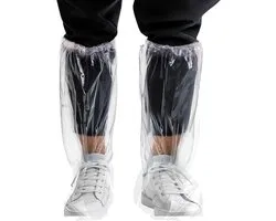 8 Pcs Overshoes, Thickened Plastic Disposable Waterproof Overshoes, 19 Inches Long, Long Shoes and Boots, Non-Slip Waterproof Outdoor Shoe Protectors for Women and Men (4 Pairs, Transparent)