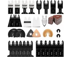 Ensemble de 72 accessoires pour outils oscillants, jeu de lames de scie professionnelles pour outils multifonctions (bois, métal, plastique), lames de scie oscillantes universelles compatibles avec Fein Multimaster, Dremel, Bosch, Makita et Dewalt.