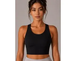 Soutien-gorge de Sport CORESHIELD avec Rembourrage intégré - Soutien à fort impact - Absorption des chocs - Soutien-gorge de sport Push-up - Haut de Yoga sans coutures - Zwart - Taille M