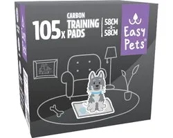 Easypets Carbon Puppy Training Pads - 105 pièces - Apprentissage de la propreté - Toilette pour chien - 58 x 58 cm