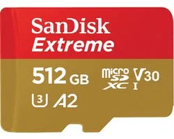 SANDISK Extreme - MicroSDXC - 512GB - Inclusief SD Adapter