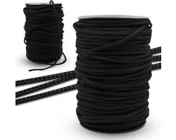 Bobine de corde 100 m lacets noirs diamètre 6 mm en polyester - Cordon paracorde durable pour lacets chaussures de sport - DOJA Barcelona