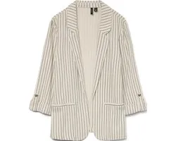 VERO MODA VMJESMILO 3/4 LOOSE BLAZER WVN GA NOOS Dames Blazer - Silver Lining Anja Obsidian