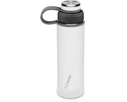 EcoVessel - The Boulder - Bouteille isotherme TriMax en acier inoxydable avec bouchon à vis et filtre amovible - 591 ml - White Out