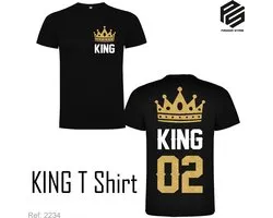 T shirts King and Queen T-shirts, shirts for couples, partner look, suitable for, with 'King' or 'Queen' print