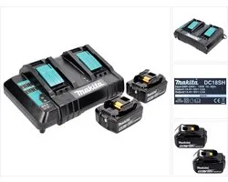 Makita Power Source Kit 18 V met 2x BL 1850 B 5.0 Ah accu ( 197280-8 ) + DC 18 SH dubbele lader ( 199687-4 )
