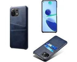 Backcover met Opbergvakjes + PMMA Screenprotector voor Xiaomi Xiaomi 11 Lite 5G NE / Mi 11 Lite 4G/5G _ Blauw