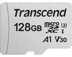 Transcend Premium 300S microSDXC-kaart 128 GB Class 10, UHS-I, UHS-Class 3, v30 Video Speed Class, A1 Application Perfo