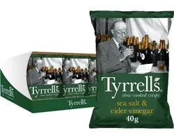 Tyrrells chips Sea salt & cider vinegar 18 x 40 gram