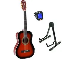 LaPaz 002 SB klassieke gitaar 3/4-formaat sunburst + statief + tuner