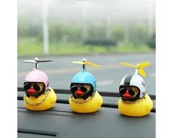 Lucky Duck-Car Duckling Décoration-Canard avec casque-Abeille avec lumière et kit de montage pour le vélo - chaîne de lunettes de soleil et casque