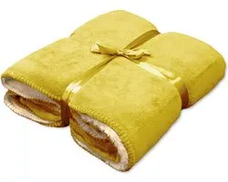 Unique Living Coby Plaid - 130x160 cm - Bamboo Yellow