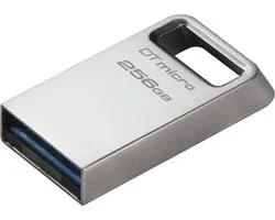 Kingston DataTraveler Micro USB-stick Retail 256 GB Zilver DTMC3G2/256GB USB-A 3.2 Gen 1