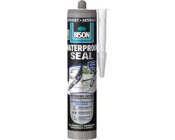 Bison Waterproof Seal antraciet koker 290 ml, waterdichte coating, alle weeromstandigheden, waterdicht maken, dakovergangen, carports, caravans, dakgootreparatie