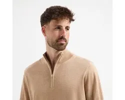 MERSO Zip-Up – Merino Vest – 100% Merino Wol – Sahara Sand