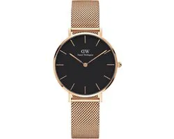 Daniel Wellington Petite Black Melrose horloge  (32 mm) - Goudkleurig