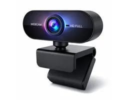 Clerby - Webcam - pour PC avec Microphone - 1080P Full HD - Streaming Camera - Laptop - Gaming - Bureau - Zwart