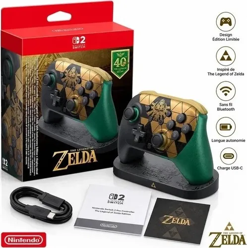 Nintendo Switch 2 Pro Controller – The Legend of Zelda  40th Vente Anticipée