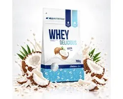 AllNutrition | Delicious | Gluten vrij Whey protein | Coconut | 700gr 23 servings | Eiwitshake | Supplement | Mix van (blended) concentraat / isolaat | Nutriworld