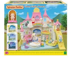 Sylvanian Families 5743 Sunny Childcare Kasteel- comprenant 1 bébé lapin à fleurs douces et veloutées
