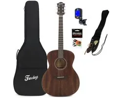 Westerngitaar - incl. tas, tuner, riem, standaard, plectrums - Bruin Fazley