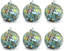 Set de 6 Boules de Noël en Verre Classiques - Soufflées à la Bouche & Handgemaakt en Italie