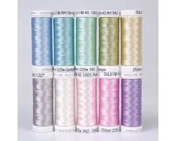 SULKY RAYON 40 - SWEET PASTEL (10x 225m Snap Spools) - Ensemble de couture - ensemble de fils - fil à coudre - couture - broderie - quilting - roue chromatique - arc-en-ciel