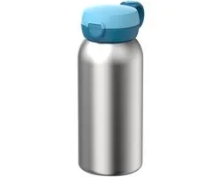 Mepal RVS drinkfles met flipdop Campus - 600 ml - Waterfles RVS - Lekdicht - Hygiënische deksel - Cool blue