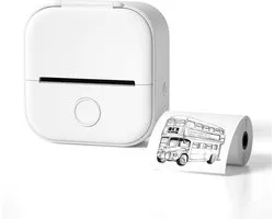 Printer d'autocollants - Mini Printer - Printer d'autocollants - Imprimante d'étiquettes Autocollants/ Printer sans encre Printer Bluetooth / Portable Mini Printer portable Couleur - Printer d'autocollants - Wit