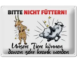 Blechschild Hinweis 30x20cm bitte nicht füttern Ziege Schaf