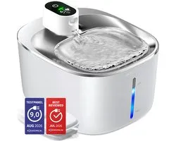 Cat Elite® - Premium Drinkfontein Kat | Stream - Draadloos - Waterdispenser met Sensor en Accu - Incl. 2 Filters - 4L Waterfontein Kat - Kattenfontein - Fluisterstil - RVS Wit