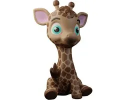 Baby Giraffe Figurine – 3D-Printed Desk Decor, Cute Animal Sculpture with Middle Finger, Unique Gift for Giraffe Lovers (1, Small)