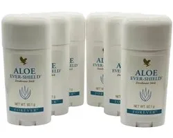 Aloe Ever-Shield Deodorantstick, 6-Pack, deodorant zonder aluminium en zonder alcohol, met verzorgende aloë vera voor de gevoelige huid, betrouwbare bescherming, dermatologisch gecertificeerd , 91 gr x 6