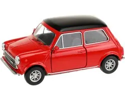 Welly Speelgoed Mini Cooper auto - rood - die-cast metaal - 10 cm - Model 1300