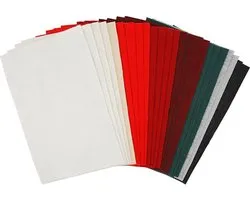 CC Craft felt, sheet 20x30 cm, thickness 1,5-2 mm, 180-200 g, assorted colours, 24 ass sheets/ 1 pack