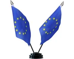 Ensemble de petits drapeaux de table Europe - double drapeaux sur 1 support - drapeaux mini 10 x 15 cm - Supporters - Décoration - Sport - Fans