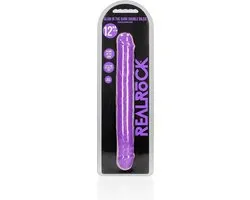 REALROCK - 12 pouces - double dong - nervuré - brille dans le noir - violet