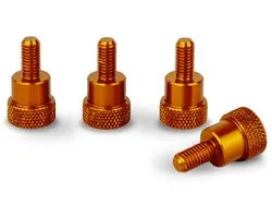 PrecisionGeek Aluminium Rändelschroeven M5 x 10mm Oranje (4 stuks)