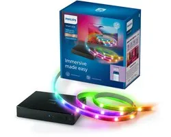 Philips Smart Lighting - HDMI 2.0 Sync Box - 4K bij 60Hz - Inclusief RGBIC LED strip voor 75" tot 85" tv's - Synchroniseer je verlichting met je beeldscherm - Werkt met de WiZ app - Wifi - Entertainment starterkit
