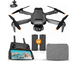 SefSay P8 Drone Zwart - Drone met dubbele camera - Obstakel ontwijking - Drones - drone voor kinderen - Drones met camera voor volwassenen - Inclusief opbergtas en 2 accu's