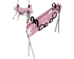 Hamac de Toilettage pour Animaux - Chien Chat - Soin du Pelage - Fixation Sécurisée 8 Trous - 60 x 40 cm - Gris